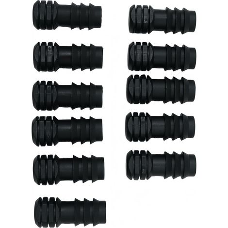 Embouts de tuyau d'irrigation goutte à goutte en PE noir de 16 mm pour l'arrosage du jardin, lot de 10. (1/5)