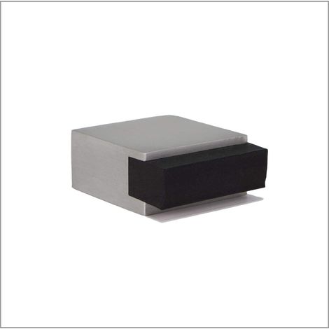 EVI Herrajes  Mini Fermaporta Adesivo  25 x 14 mm  Gomma Nera  Carré  Acciaio Inox  Ottima adesione  100% funzionale  Mod. 197/25x14-AM (1/5)