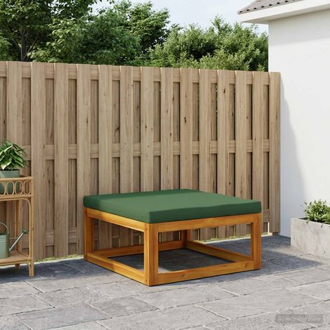 vidaXL Repose-pied modulable avec coussins Bois d'Acacia Massif (1/4)