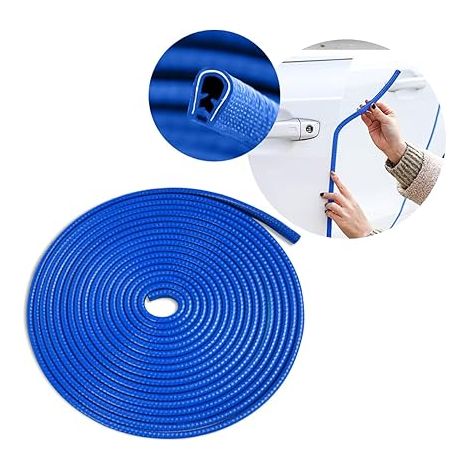 Protection Portiere Voiture, Joint Caoutchouc de Protection Automobile, Protecteurs de Bords en Aluminium pour Portes de Voiture, Universel Accessoires d'extérieur de Véhicule (Bleu/5M) (1/5)