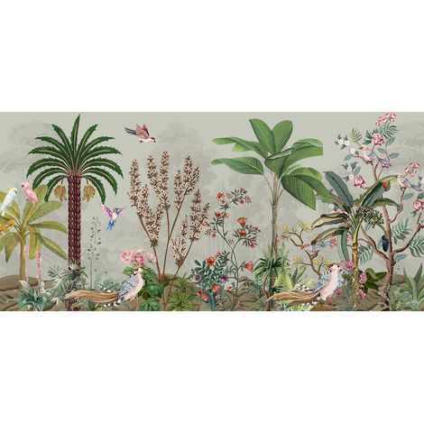 Papier peint panoramique - Jardin Oiseaux - 130 cm x 61 cm (1/2)