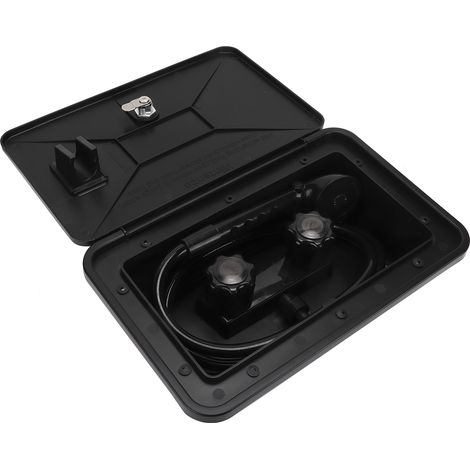 Douche extérieure pour camping-car avec eau chaude/froide, clés et système de verrouillage du tuyau - Kit complet (1/5)