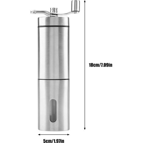Broyeur à Café Manuel Triangle Forme Acier Inoxydable Grinder Beans Corns Grains Ceramique Crank (1/5)