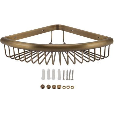 tagère de rangement triangulaire en laiton pour douche d'angle Vintage, étagère d'angle pour organisateur de salle de bains (1/5)