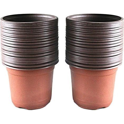 Cache-pot Lot de 100 Pots en Plastique pour semis et Plant, 10 cm (1/5)