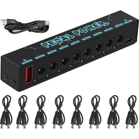 Alimentation 5V pour pédales d'effets de guitare avec 8 sorties - Alimentation portable et robuste pour pedalboard (1/4)