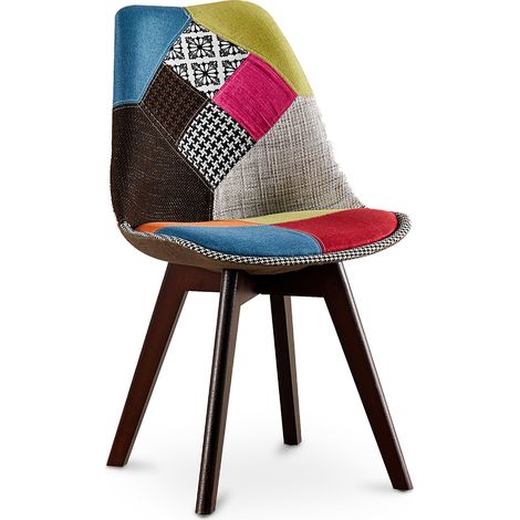 Esszimmerstuhl - Bezogen mit Patchwork - Simona Multicolor