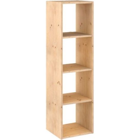 SCAFFALE NEGOZIO CASA KIT CUBO 4 P. DINAMIC CM.33x36x140H LEGNO CHIARO (1/10)