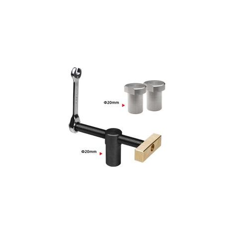 Lot de 1 Etau Etabli Avec 2 Bench Dog, Serre Joint Menuisier pour Trous de Banc de 20 mm, Pince Etau Positionnement, Clip de Bureau Réglable, Accessoire Etabli pour Fixation Rapide