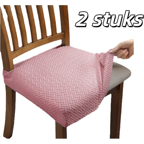 Lot de 2 housses extensibles et infroissables pour chaises accessoires d ameublement pour hôtels cérémonies banquets et mariages lavables en machine couleur rose (1/5)