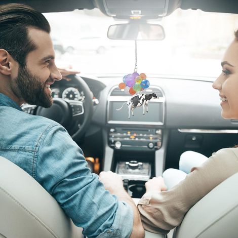 Ornements suspendus pour voiture en forme de chat avec pendentif ballon coloré, décoration intérieure pour voiture (1/5)
