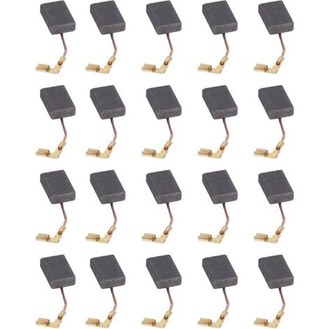 20 escobillas de carbón para motor eléctrico. Repuesto para taladro, amoladora angular, otras herramientas manuales y accesorios. (1/4)