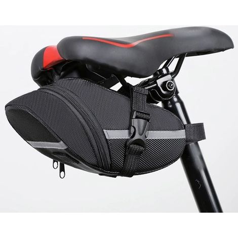 Sacoche de selle étanche pour vélo – Sacoche sous selle pour VTT et vélo de route – Sacoche de rangement pour téléphone, clés et outils – Noire