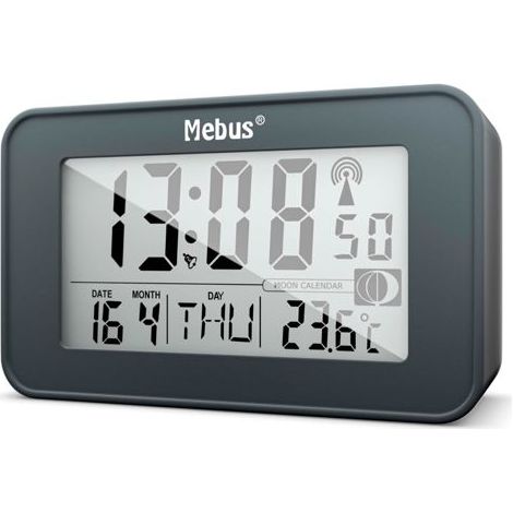 Mebus 51460 Funk Wecker Anthrazit Alarmzeiten 2 (1/7)
