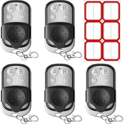 Lot De 5 Telecommande Portail, Frequenc 433,92 MHz, Code Fixe, Pour Porte Garage Et Portail Automatique (1/5)