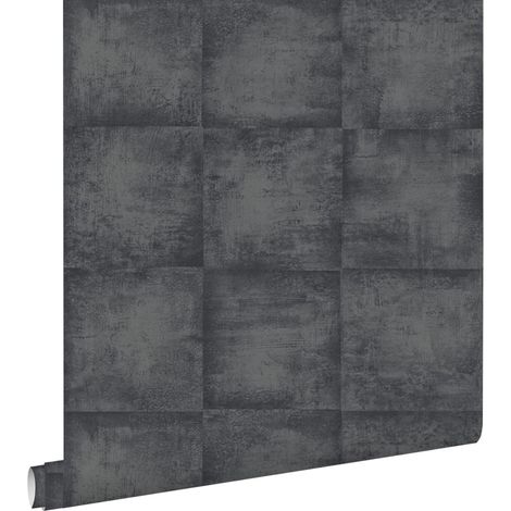 papier peint effet béton noir - ESTAhome (1/5)