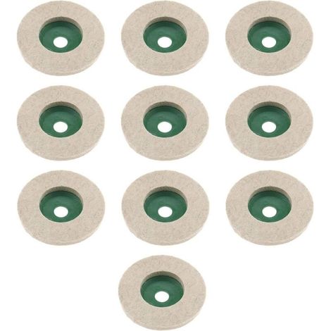 Lot de 10 disques de polissage en feutre de laine pour meuleuse d'angle en céramique, marbre, bois, 97 mm (1/5)
