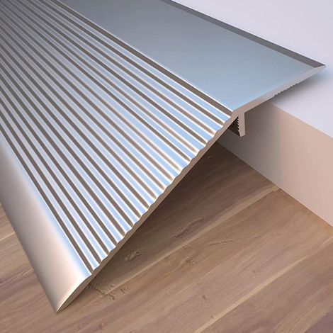 Bande de Transition en métal pour Bois à carrelage, Profilé de Transition de seuil de Porte, Réducteur De Sol antidérapante, Rampe D'entrée (Size : L 90cm H 2cm) (1/5)