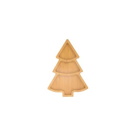Plateau en bois pour sapin de Noël, plateau polyvalent pour le stockage des aliments, desserts, fruits et fromage, plateau de service élégant, 27,4 x 18,1 cm (1/5)