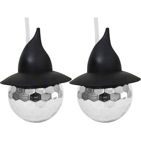 Lot de 2 gobelets en forme de chapeau de magicien plaqués électrolytiquement pour boissons et décorations de fête effrayantes (1/5)