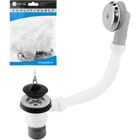 Válvula Bañera Salida Vertical PVC Encolar Rebosadero Exten., GENIL.