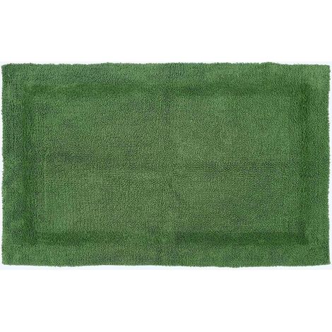 HOMESCAPES Grand tapis de bain en coton, 70 x 120 cm – Vert bouteille