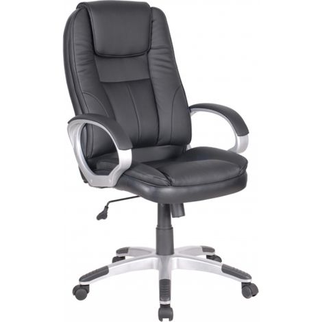 Poltrona direzionale girevole mod 1426 colore nero base in nylon ruote elevazione a gas oscillante