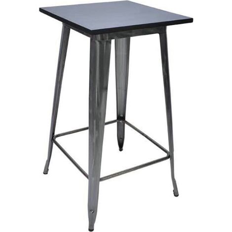 SiFree®Table haute et bar, ,Style industriel,table à manger pour cuisine ou bar 6060103cm noir (1/5)
