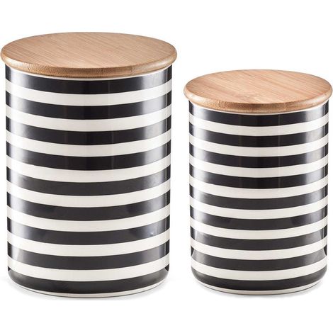 Zeller Vorratsdose mit Bamboodeckel "Stripes"
