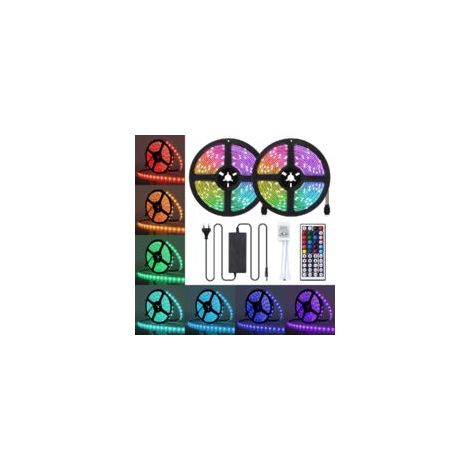 – Striscia LED RGB 5050 impermeabile da 10 m – 300 LED multicolore – IP65 per uso interno ed esterno – Telecomando a infrarossi – Classe A+ – Crezuo