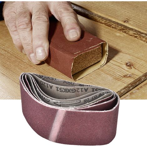 5 Stück 457x75 mm Schleifbänder für Bandschleifer, Körnungen 60/80/100/120/240 (1/5)