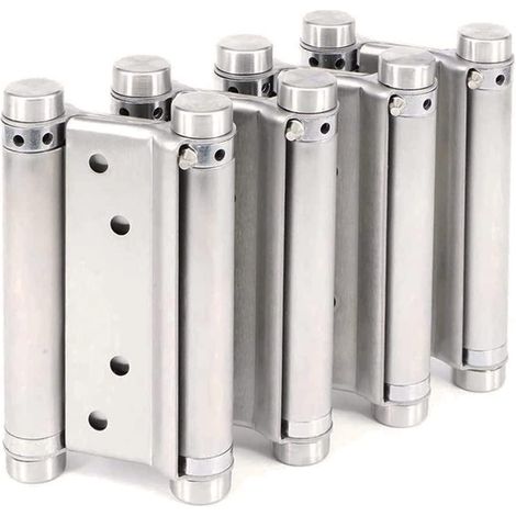 [NUNCA UTILIZADO]pares de bisagras de puerta batiente de acero inoxidable ajustables de doble acción para mostrador de cafetería y salón, cierre automático perfecto de 100 mm y 4 pulgadas. (1/5)
