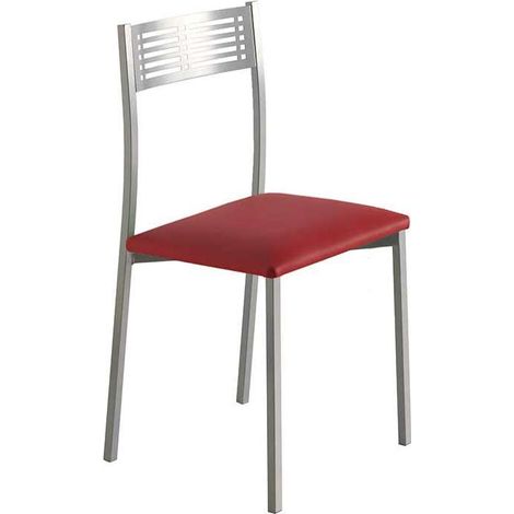 Pack de 4 sillas Laura en polipiel rojo, 41 x 47 x 86 cm (largo x ancho x alto) (1/2)