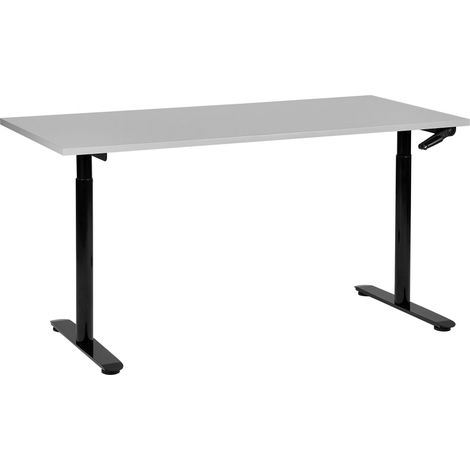 Scrivania regolabile manualmente grigio e nero 160 x 72 cm DESTINAS