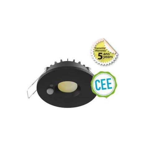 Miidex Foco LED negro 6W 560 lúmenes IP65 exterior