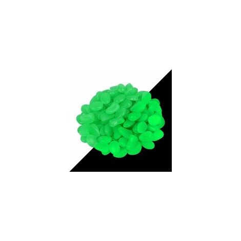 Galets lumineux, 200 galets décoratifs verts lumineux pour l'extérieur : jardin, aquarium, allées, chambre d'enfant (1/5)