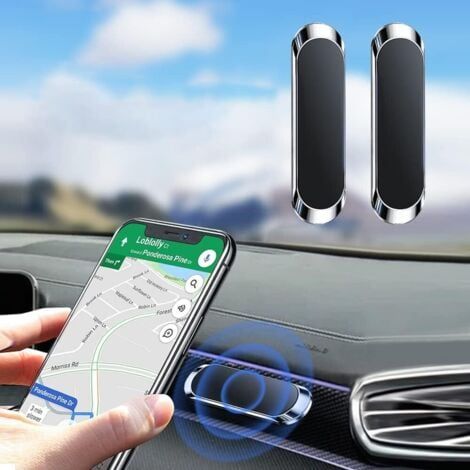 Lot de 2 supports de téléphone pour voiture, support de téléphone magnétique, antidérapant, adhésif puissant, adapté à la plupart des smartphones (1/5)