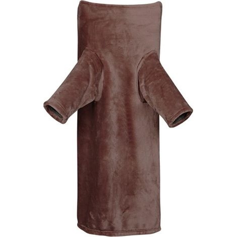 Coperta con maniche 150x210 cm, marrone, morbida (1/3)