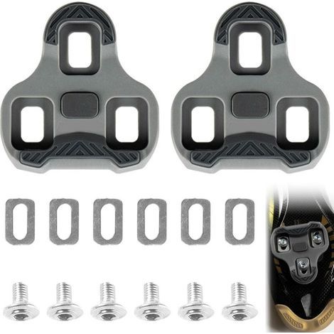 Pedali con tacchette per bici Look Keo, 3 fori, grip Blade 2 Max. Compatibili con Look KEO Blade, 2 Max, Classic 3, Easy e Power Tap, colore grigio, TPU, 4,5°. (1/5)