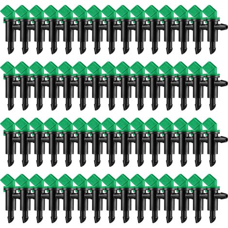 60 émetteurs d'irrigation goutte-à-goutte type drapeau verts, goutteurs à débit fixe de 4 gallons pour systèmes d'irrigation d'arbres, arbustes, fleurs et plantes de jardin (1/5)