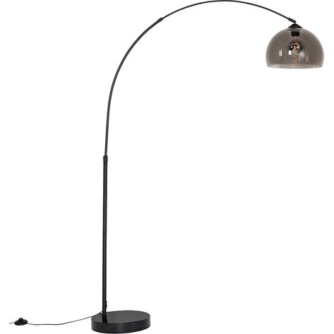 Smarte Bogen Stehlampe Schwarz mit Rauchglas inkl. WiFi G95 - Arc