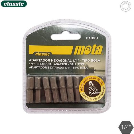 Adattatore esagonale a T sfera 25mm 1/4" 10 unità bab061 MOTA (1/2)
