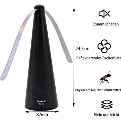 2 Ventilateurs Anti-Mouches de Table, Répulsif Électrique pour Éloigner les Insectes de la Nourriture