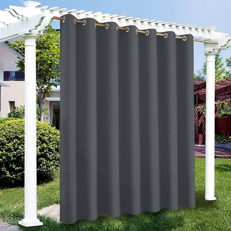 Waterproof blackout curtains for indoor/outdoor use, blackout curtains with grommets for patio, bedroom, living room, porch, pergola, cabin, 2 panels, 132.1 x 213.4 cm, cream (1/5)