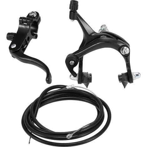 Kit de frein de vélo Fixie avant/arrière jeu de frein de croiseur de route Kit de frein à étrier de vélo jeu de frein à traction latérale (1/4)