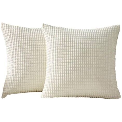 Pair Lot de 2 housses de coussin motif grain de maïs – Beige clair – Dimensions 45 × 45 cm