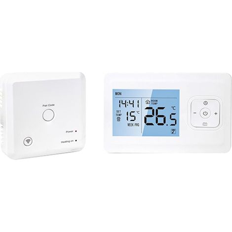 Termostato inteligente Wi-Fi Termostato programable inalámbrico con receptor RF Montaje en pared Estilo de mesa Control por aplicación Control por voz Compatible con Alexa Asistente de Google Tempera (1/5)