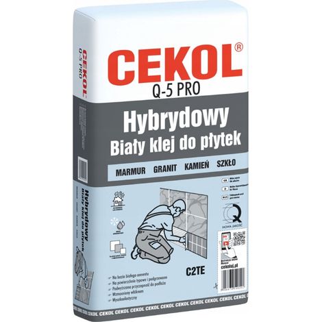 Adesivo per piastrelle ibrido Q5 pro bianco 5 kg