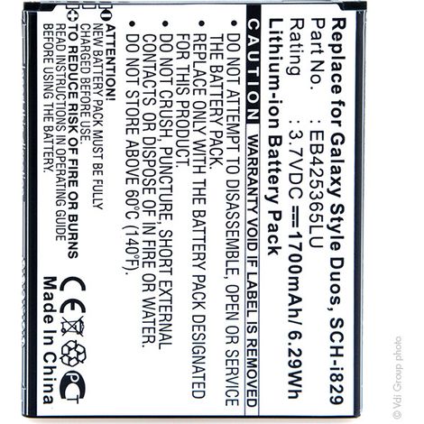 NX - Batterie téléphone, smartphone, GSM pour Samsung 3.7V 1700mAh - EB425365LU (1/4)