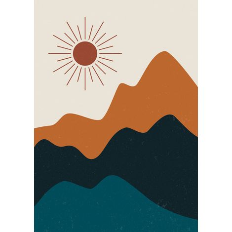 Papier peint panoramique - Paysage Boho - 130 cm x 184 cm (1/2)